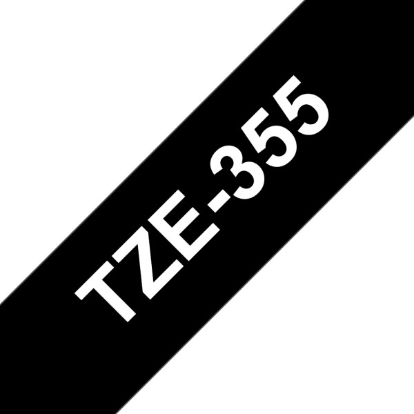 Brother TZe-355 - Autoadhesivo - blanco sobre negro - rollo (2,4 cm x 8 m) 1 cinta(s) tipo laminado - para P-Touch PT-D450, D800, P900, P950; P-Touch Cube Plus PT-P710; P-Touch Cube Pro PT-P910 (TZE355)
