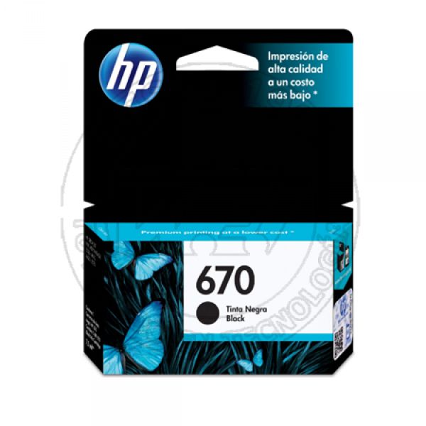 Cartucho de Tinta HP 670 Color Negro