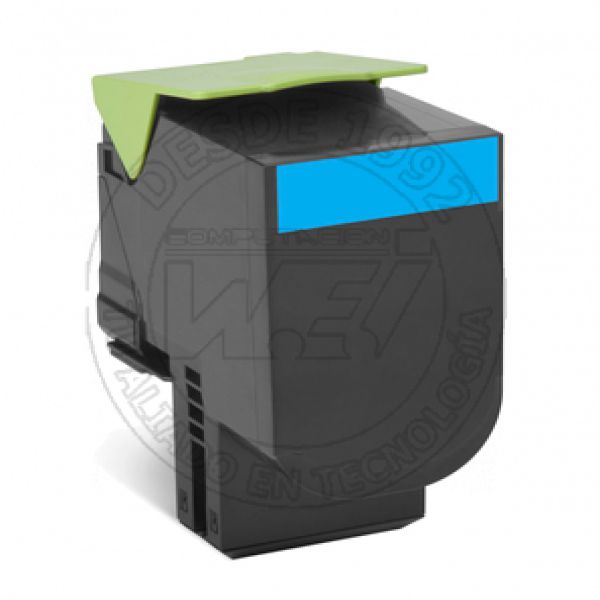  Tóner Y Cartucho Láser Lexmark 80c8hc0 3000pag Cian (80C8HC0)