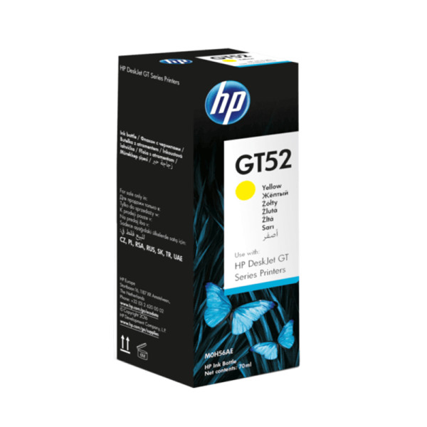 Botella de Tinta HP GT52  Color Amarilla