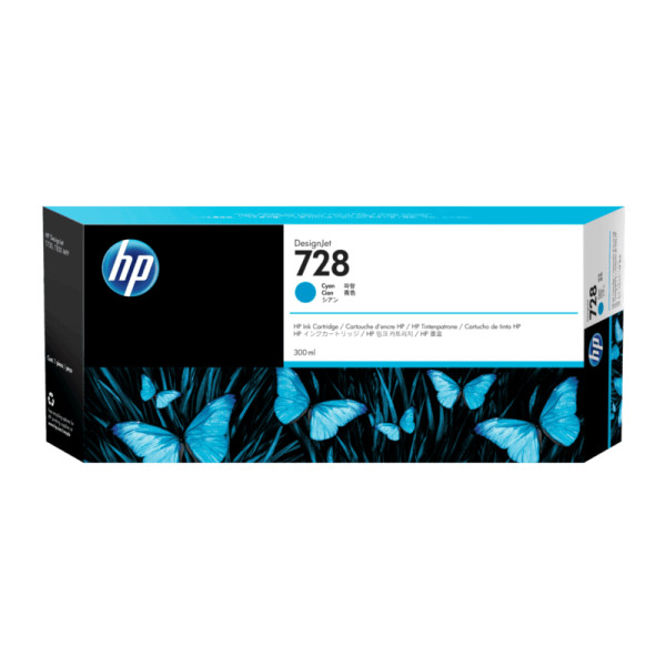 Cartucho de Tinta HP 728 Cian DesignJet de 300 ml (F9K17A)