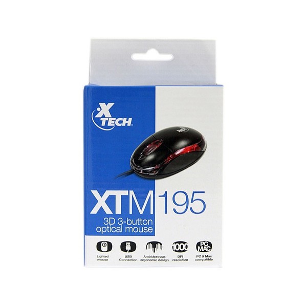 Mouse Usb Optico 1000Dpi Ambidextro Negro