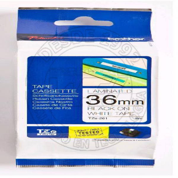 Tze-261 Negro Sobre Blanco Tze Cinta Para Impresora De Etiquet