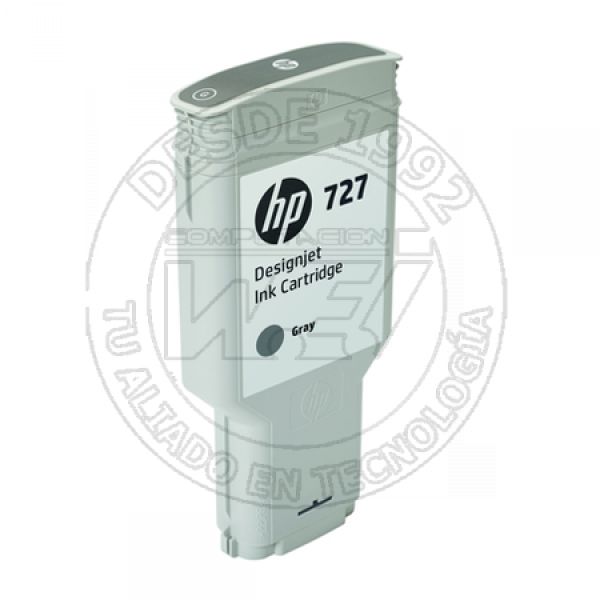 Cartucho de Tinta HP 727 Color Gris, 300 Ml (F9J80A)