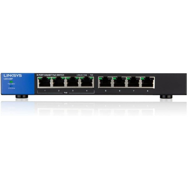 Switch Linksys 8 Puertos LGS108P Gigabit Poe+ (LGS108P)