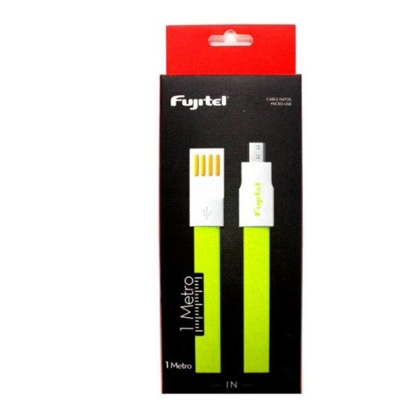 CABLE FUJITEL USB A MICRO USB - 1MT PLANO IMANTADO VERDE