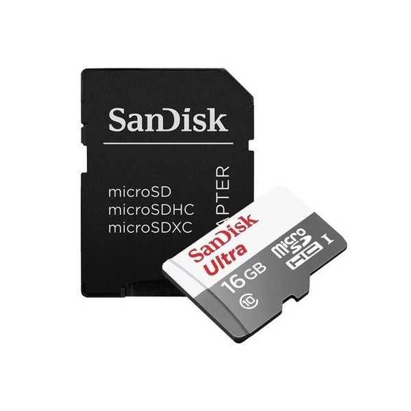 Tarjeta De Memoria Sandisk Ultra Microsdhc 16gb Uhs-I + Sd Adapter Uhs-I C (SDSQUNS-016G-GN3MA)