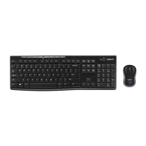 Kit de Teclado y Mouse Inalámbrico Logitech MK270 Español de color negro (920-004432)