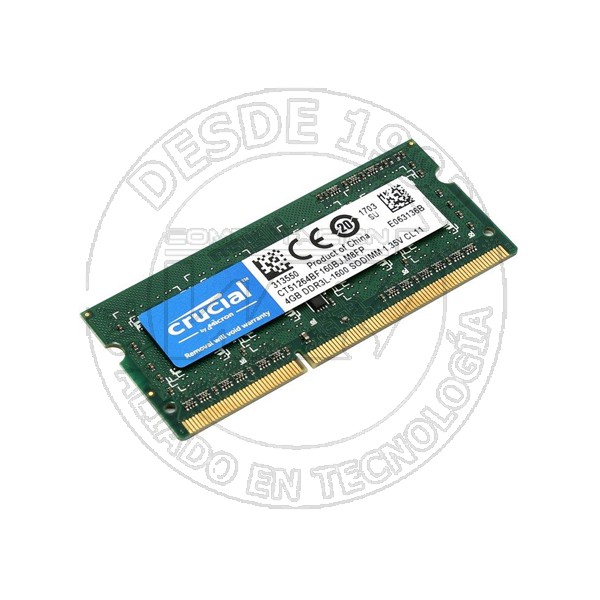 Modulo Memoria 4Gb Ddr3L-1600 Sodimm Open Box (CT51264BF160BJ)