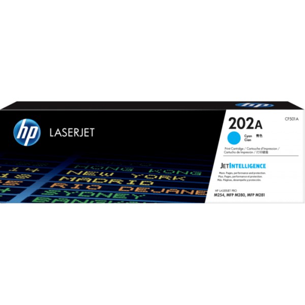 Tóner Láserjet HP 202A Cian (CF501A)