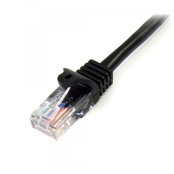 Cable De Red De 0,5m Negro Cat5e Ethernet Rj45 Sin Enganches (45PAT50CMBK)