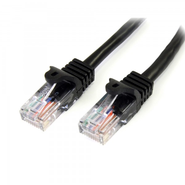 Cable De Red De 0,5m Negro Cat5e Ethernet Rj45 Sin Enganches (45PAT50CMBK)
