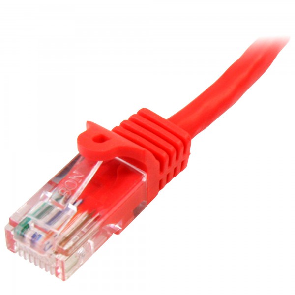 Cable De Red De 0,5m Rojo Cat5e Ethernet Rj45 Sin Enganches (45PAT50CMRD)