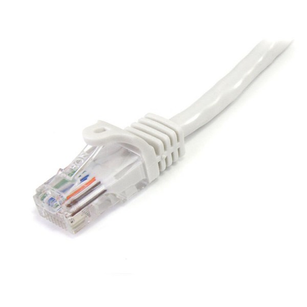 Cable De Red De 0,5m Blanco Cat5e Ethernet Rj45 Sin Enganches (45PAT50CMWH)