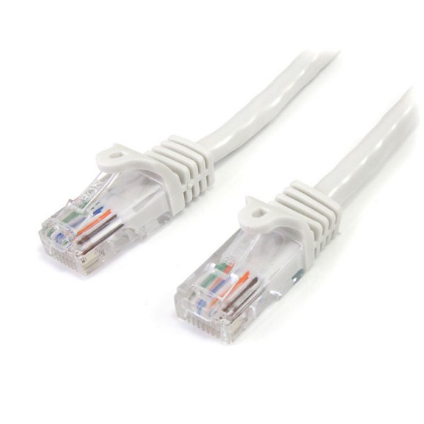 Cable De Red De 0,5m Blanco Cat5e Ethernet Rj45 Sin Enganches (45PAT50CMWH)