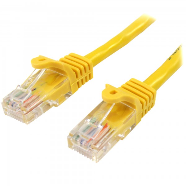 Cable De Red De 0,5m Amarillo Cat5e Ethernet Rj45 Sin Enganches (45PAT50CMYL)
