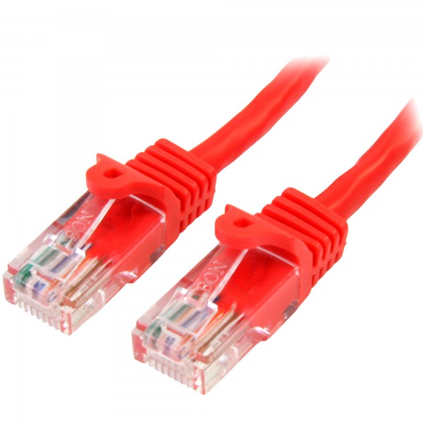 Cable De Red De 5m Rojo Cat5e Ethernet Rj45 Sin Enganches (45PAT5MRD)