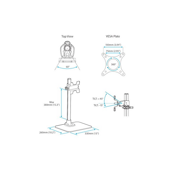 Soporte De Sobremesa Para Monitor (ARMPIVSTND)