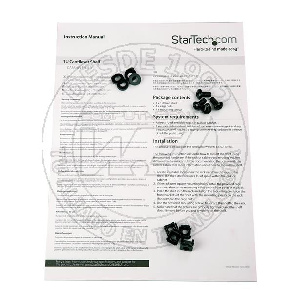 Bandeja Estante De 1u Para Armario Rack De Servidores - De 10 Pulgadas (CABSHELF1U10)