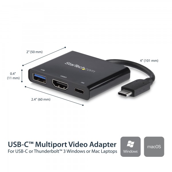 Adaptador Multifuncion USB-C A 4K con Entrega de Potencia y Puerto USB (CDP2HDUACP)