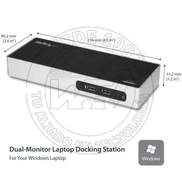 Docking Station Usb 3.0 Para Dos Monitores Hdmi y Vga O Dvi  Replicad (DK30ADD)