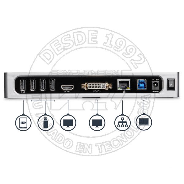 Docking Station Usb 3.0 Para Dos Monitores Hdmi y Vga O Dvi  Replicad (DK30ADD)