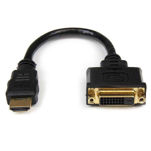Adaptador de 20  cm Hdmi A Dvi  Dvid Hembra  Hdmi Macho  Cable conve (HDDVIMF8IN)