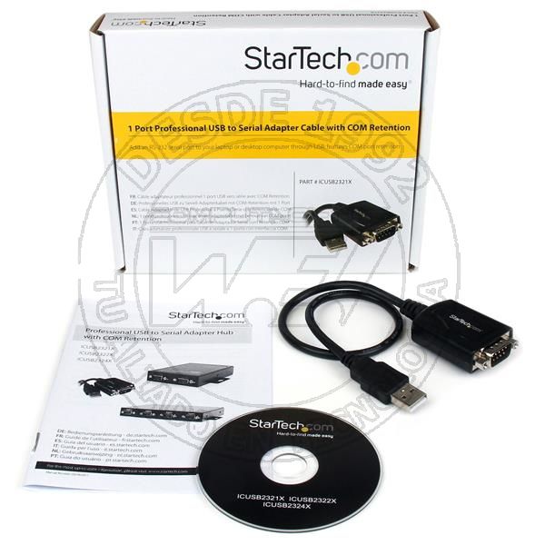 Cable Profesional de 0,3M USB A Puerto Serie Serial Rs232 Db9 con Rete (ICUSB2321X)