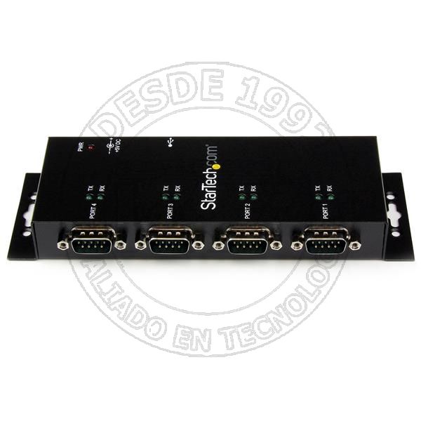 Concentrador Adaptador USB A Serie Rs232 Db9 4 Puertos - Riel Din Indu (ICUSB2324I)