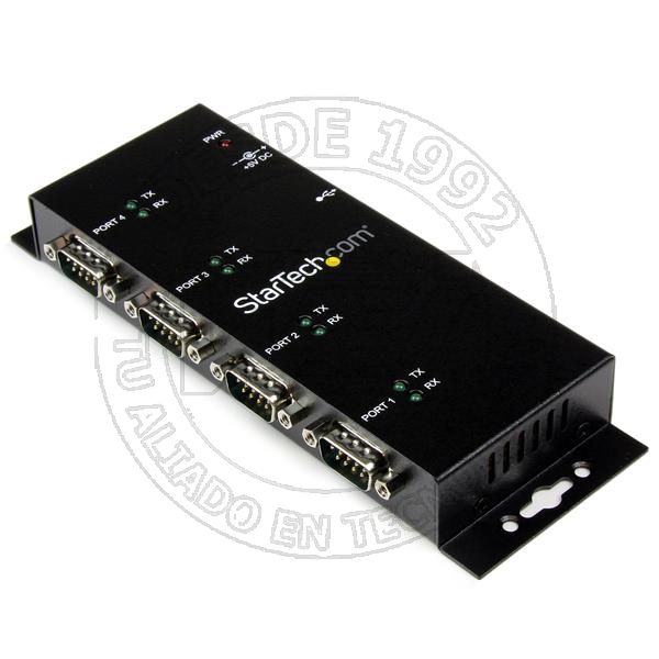 Concentrador Adaptador USB A Serie Rs232 Db9 4 Puertos - Riel Din Indu (ICUSB2324I)