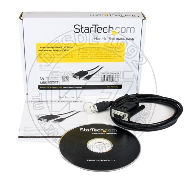 Cable Adaptador de 1 Puerto USB A Modem Nulo Null Db9 Rs232 Serie Dce (ICUSB232FTN)