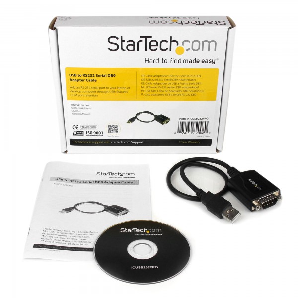 Cable 0,3M USB A Puerto Serie Serial Rs232 Db9 con Retencion del Puert (ICUSB232PRO)