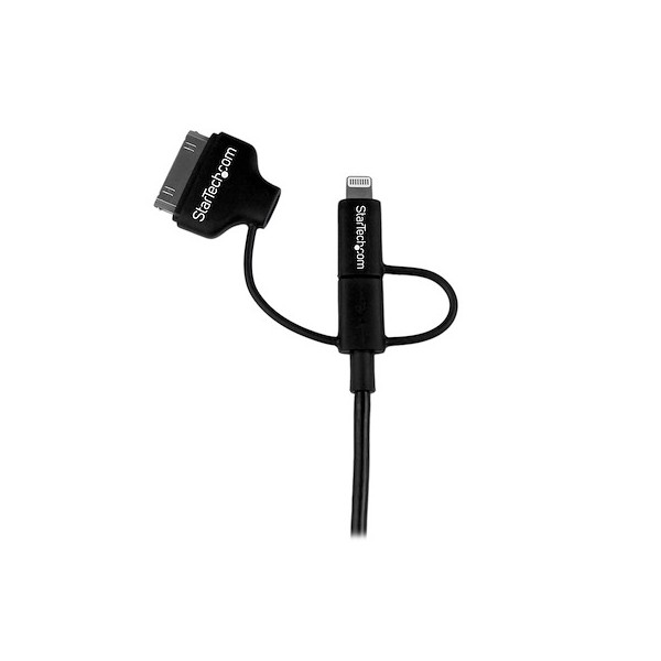 Cable de 1M Lightning, Dock de 30 Pines O Micro USB A USB - Color Negr (LTADUB1MB)