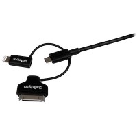 Cable de 1M Lightning, Dock de 30 Pines O Micro USB A USB - Color Negr