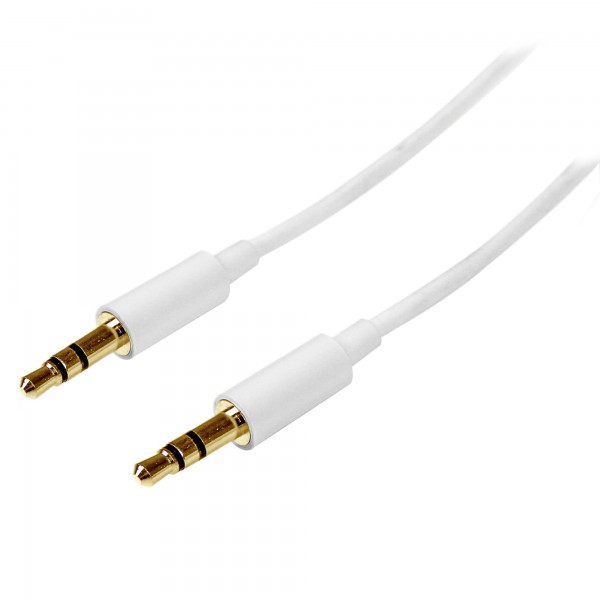 Cable 1m 1 Metro Slim Delgado De Audio Estereo Mini Jack Plug 3,5mm  (MU1MMMSWH)