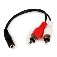 Cable Adaptador de 15 cm de Audio Estereo Mini Jack de 3,5Mm Hembra A 2