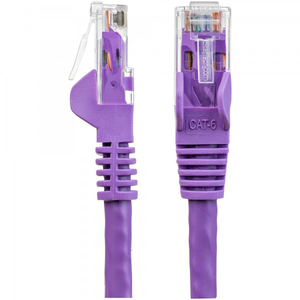 Cable De Red 2m Purpura De Red Gigabit Cat6 Ethernet Rj45 Sin Enganche - S