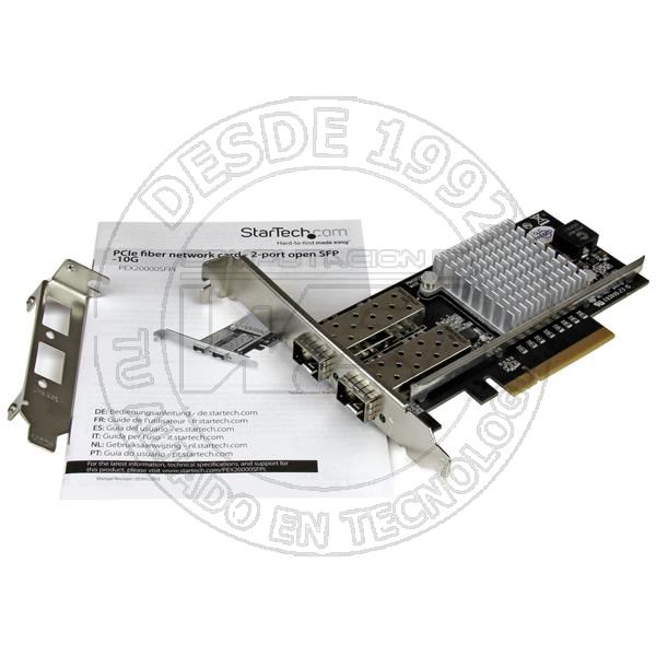 Tarjeta Pci Express De Red De Fibra De 10gb Con 2 Puertos De Sfp+ Abie (PEX20000SFPI)