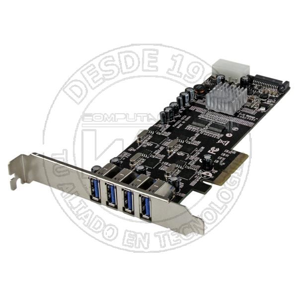 Adaptador Tarjeta Pci Express Pci-E 4 Puertos Usb 3.0 Uasp 2 Canales D (PEXUSB3S44V)