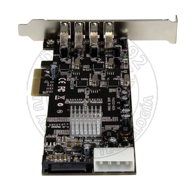 Adaptador Tarjeta Pci Express Pci-E 4 Puertos Usb 3.0 Uasp 2 Canales D (PEXUSB3S44V)