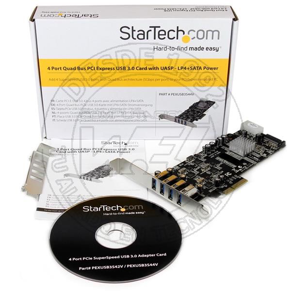 Adaptador Tarjeta Pci Express Pci-E 4 Puertos Usb 3.0 Uasp 2 Canales D (PEXUSB3S44V)