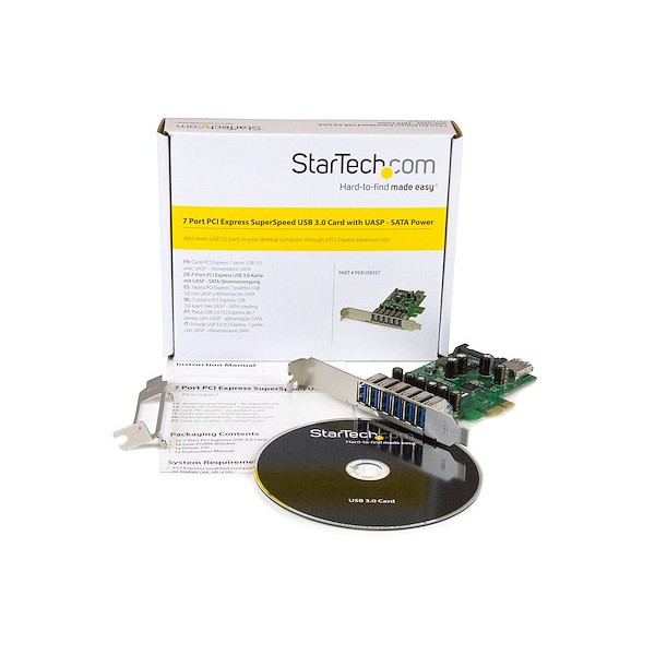 Adaptador Tarjeta Pci Express de 7 Puertos USB 3.0 con Perfil Bajo O C (PEXUSB3S7)