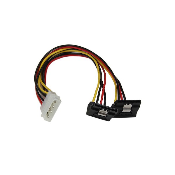 Adaptador Cable 30 cm Divisor Molex 4 Pines Lp4 A Doble Sata En Angulo (PYO2LP4LSATR)