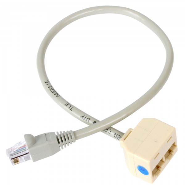 Cable Adaptador Divisor Splitter Rj45 2 A 1 - Hembra A Macho - Divisor (RJ45SPLITTER)