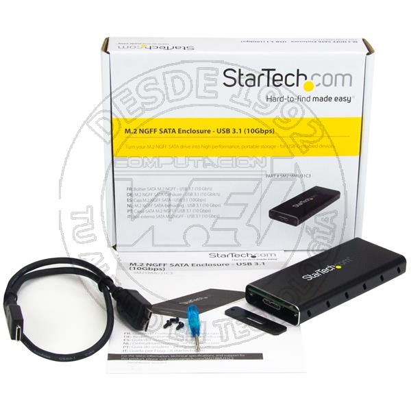 Caja Adaptador Sata M.2 Ngff A USB 3.1 con Carcasa Protectora - Conversor N (SM21BMU31C3)