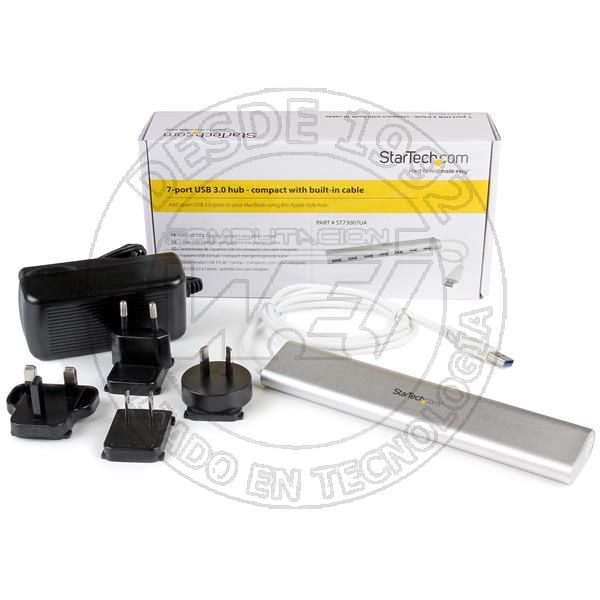 Concentrador Usb 3.0 De 7 Puertos - Hub Con Cable Incorporado (ST73007UA)
