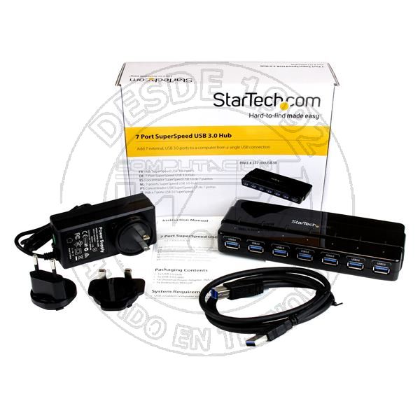 Concentrador Ladron USB 3.0 de 7 Puertos - Hub de Sobremesa (ST7300USB3B)