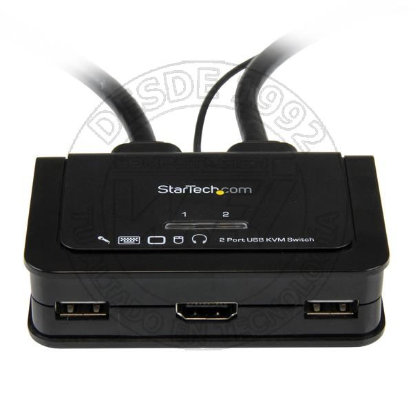 Conmutador Switch Kvm 2 Puertos Hdmi USB Audio con Cables Integrados  (SV211HDUA)