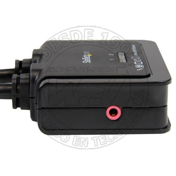 Conmutador Switch Kvm 2 Puertos Hdmi USB Audio con Cables Integrados  (SV211HDUA)