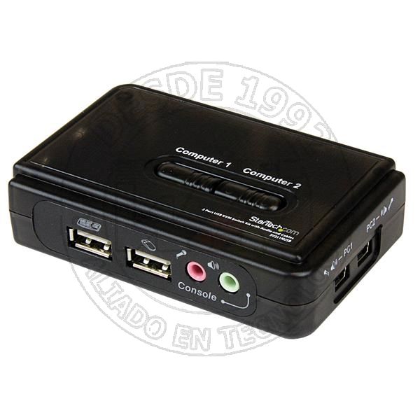 Juego de Conmutador Kvm de 2 Puertos Con Todo Incluido   Usb   Audio y (SV211KUSB)